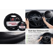 Paspro Otomotiv Siyah Spor Direksiyon Kılıfı Yumuşak ve Rahat Tasarım