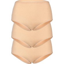 BSM 3'lü Kadın Ten Modal Toparlayıcı Yumuşak Nefes Alabilen Batokom Külot Ten M