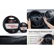 Paspro Otomotiv Siyah Hologram Direksiyon Kılıfı -38CM -Kaymaz-Şık Tasarım