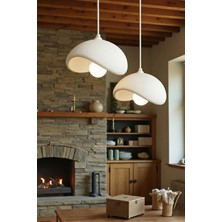 Natural Beton Görünüm 2 Li Sarkıt Avize Bohem Modern E27(E27AMPUL Hediyedir.)