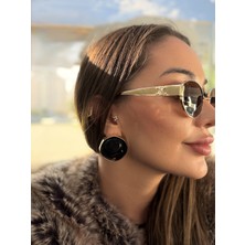 Siyah Renk Mngo Düğme Küpe ÇAP3CM