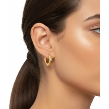 Altıntaş Baby Bombeli Karo Altın Halka Küpe