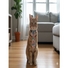 Flypet Renkli Çiçek Desen Kravat Kedi Tasma & Yavru Köpek Tasma 13CM-24CM