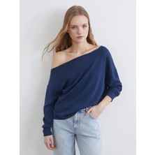 LC Waikiki Lacivert Kayık Yaka Soft Touch Bluz