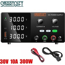 Smartgift 0-30V/0-10A Ayarlanabilir Dc Güç Kaynağı Voltaj Regülatörü Yatay Kasa (Siyah)