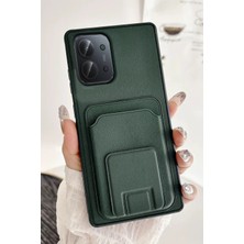 Nezih Case Redmi 15C Uyumlu Kart Bölmeli Deri Görünümlü Şık Yumuşak Kılıf