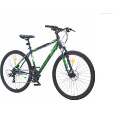 Corelli Trivor 2.1 28 Jant 18'' Hidrolşk Disk Frenli Şehir Bisikleti Koyu Gri - Yeşil Beyaz