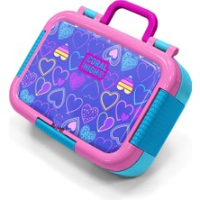 Coral High Kids Açık Pembe Lavanta Kalp Desenli Paslanmaz Çelik Beslenme Kabı 39303