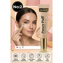 MUJGAN Power Puff Sünger Uçlu Likit Kapatıcı– Yüksek Kapatıcılık, Doğal Görünüm No:2