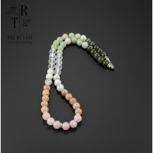 Taş Rüyası Pembe Kuvars, Aytaşı, Necef, Labradorit ve Amazonit Karma Doğal Taş Kolye (8 Mm)