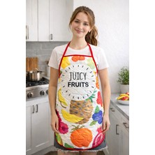 Limon Soft Kapitoneli Sıvı Geçirmez Leke Tutmaz Mutfak Önlüğü Dijital Baskılı Önlük Beyaz Meyve