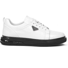 Celal Gültekin Erkek Beyaz Kalın Tabanlı Deri Sneaker