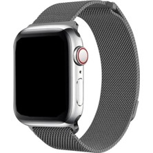Psgt Apple Watch Uyumlu ( 38/40/41MM) ve SERI10 ve 11(42MM) Paslanmaz Hasır Örgü Metal Milano