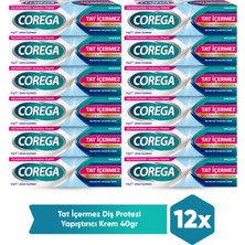 Corega Diş Protezi Yapıştırıcı Krem 40 gr 12 Adet Aromasız Güçlü Tutucu Etki