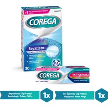 Corega Antibakteriyel Protez Tablet 30'lu + Tat Içermez Protez Yapıştırıcı Krem 40 gr