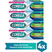 Corega Süper Güçlü Protez Yapıştırıcı Krem 40 gr – 4'lü Ekonomik Paket, Uzun Süreli Güçlü Tutuculuk