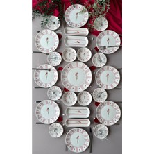 Yiğit Seramik Züccaciye Lavinya Model 8 Kişilik 25 Parça Röfyeli Modern Kahvaltı - Brunch Takımı (Fuşya)