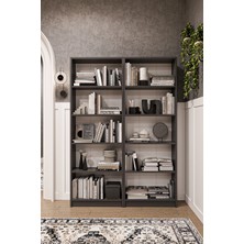 Asra Trend Modern 10 Raflı Ev Ofis Kütüphane Kitaplık %100 MDF Dekoratif Kitaplık K003