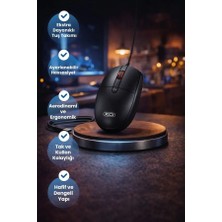 Xo Hassas Optik Sensörlü Sessiz ve Ergonomik Kablolu Mouse 2000 DPI Ayarlanabilir