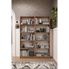 Asra Trend Modern 10 Raflı Ev Ofis Kütüphane Kitaplık %100 MDF Dekoratif Kitaplık K003