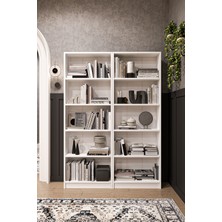 Asra Trend Modern 10 Raflı Ev Ofis Kütüphane Kitaplık %100 MDF Dekoratif Kitaplık K003