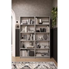 Asra Trend Modern 10 Raflı Ev Ofis Kütüphane Kitaplık %100 MDF Dekoratif Kitaplık K003