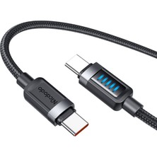Mcdodo CA-0350 USB-C to USB-C 240W PD Dinamik LED’li Hızlı Şarj Kablosu 1.2m Siyah