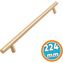 Nzb (1 Adet) Mobilya Mutfak Dolap Çekmece Dolabı Kulbu Kulpu Kulpları 224 mm Soft Altın Metal