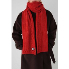 HE-QA Saç Örgülü Atkı Kırmızı