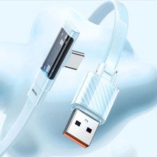 Mcdodo CA-3425 USB-A to Type-C 100W L Tip Süper Hızlı Şarj Kablosu 1.8m Mavi