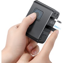 Mcdodo CP-6140 100W 3C1A Universal Seyahat Adaptörü (Type-C To Type-C Kablolu) Siyah