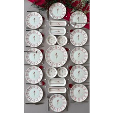 Yiğit Seramik Züccaciye Lavinya Model 12 Kişilik 21 Parça Röfyeli Modern Kahvaltı - Brunch Takımı (Fuşya)