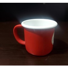 Es Dekor Emaye Kupa Çap Kırmızı 9cm Yük 8 cm 1 Adet