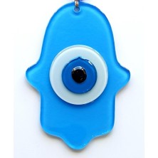 İlk El Grup Ieg™ Nazar Boncuklu Bebek Mavisi Renginde Fatma Ana Bereket Eli Cam Duvar Süsü