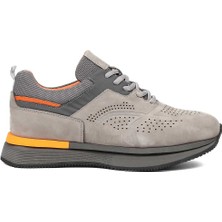 Celal Gültekin Erkek Gri Kalın Tabanlı Nubuk Deri Sneaker