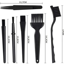 Wellhise Antistatik Fırça Seti 6 Parça 5 Fırça 1 Cımbız Plastik