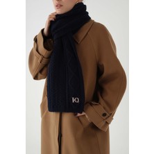 HE-QA Saç Örgülü Atkı Lacivert