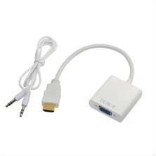 Vorex Gabble HDMI To VGA Çevirici 1080P | 3.5mm Ses Çıkışlı | HDMI Erkek VGA Dişi