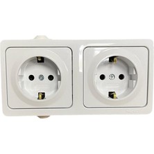 Ne-Ad Sıvaüstü Topraklı Priz+Topraklı Priz Kombine Ikili Priz 95-08-08