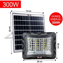 Dls 300W Güneş Enerjili Solar LED Projektör Harici Solar Panelli, 5 Metre Kablolu 502-300