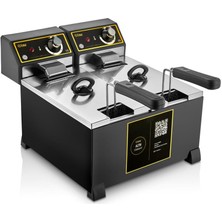 Emir Black Gold Seri 3+3 Litre Endüstriyel Fritöz – Piano Black – Profesyonel Kullanım