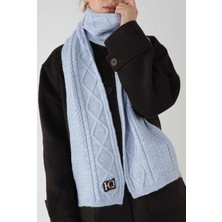 HE-QA Saç Örgülü Atkı Buz Mavi