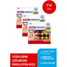 Tesa Zemin Koruyucu Daire Keçe 18MM 16ADT Kahve X3 Paket (Toplam 48 Keçe)
