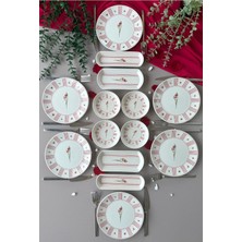 Yiğit Seramik Züccaciye Lavinya Model 6 Kişilik 14 Parça Röfyeli Modern Kahvaltı - Brunch Takımı (Fuşya)