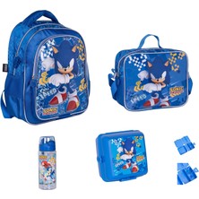 GENC DIJITAL BASKI Sonic Okul Çantası Seti (4 Parça)