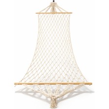 Evvon Makrome Hamak Salıncak Tek Kişilik Bahçe Mobilyası Bahçe Salıncağı Ekru