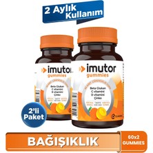 İmutor Gummies 60x2 Çiğnenebilir Form – Aile Boyu Kullanım - Beta Glukan, C, D Vitamini, Çinko- Bağışıklık