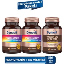 Dynavit MultiDaily 30 Kapsül x2 & Vitamin B12 1000 mcg 100 Tablet - 3'lü Günlük Destek Paketi