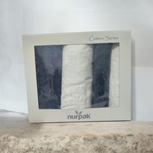 Nurpak Hazal %100 Pamuk Kutulu 2 Adet 50X90 Ve2 Adet 90X150 Banyo Seti
