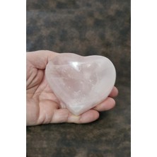 Pozitif Doğal Taş Doğal Pembe Kuvars Kalp Şeklinde Kase 30PKA